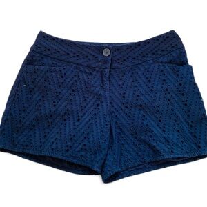 Outback Red Eyelet Shorts Navy Blue Nautical Cotton Size 4
